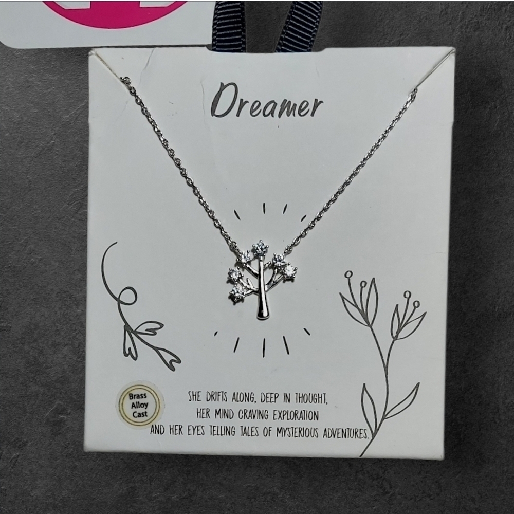 NWT nadineWest Dreamer Tree of Life Rhinestone Necklace ~18"
